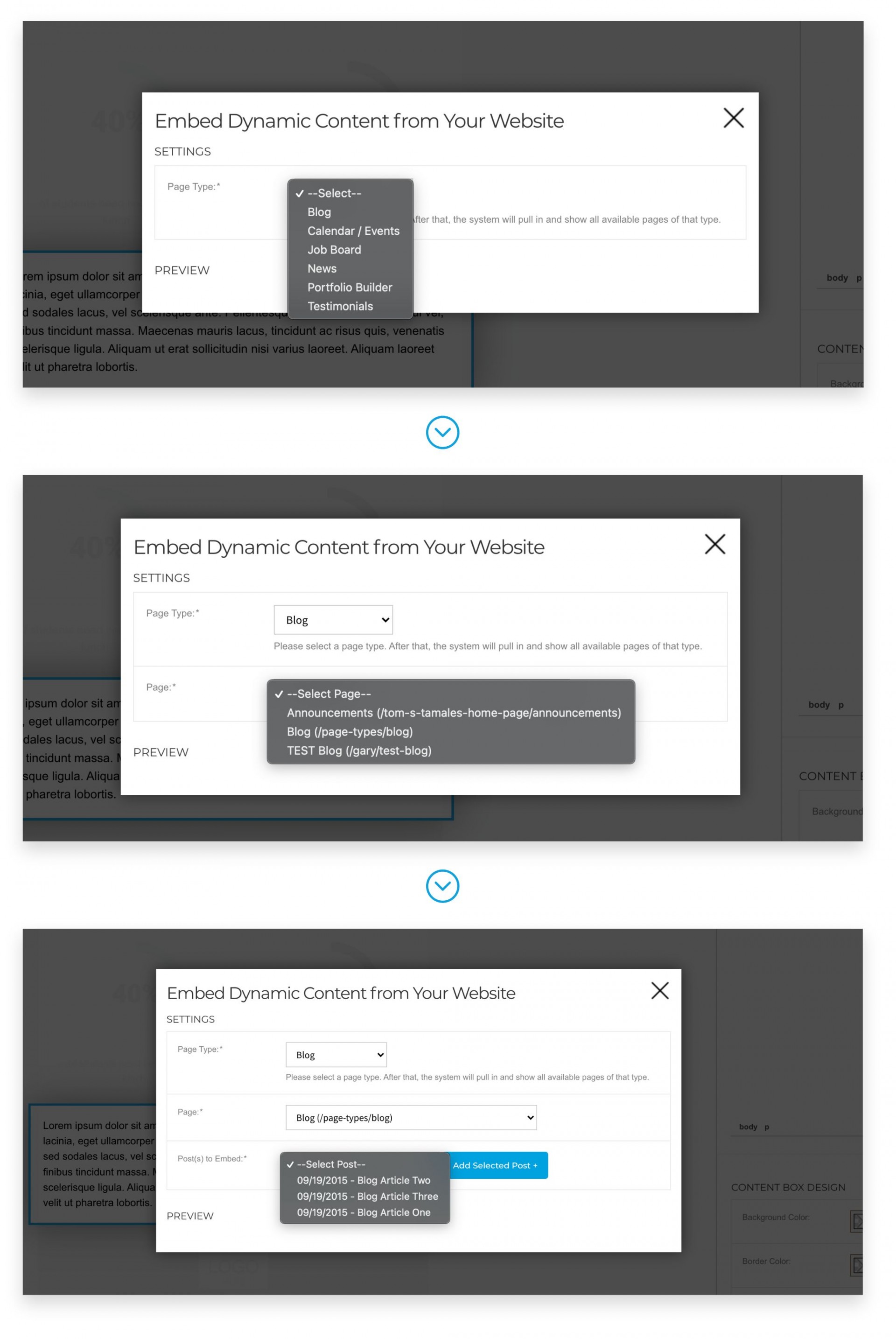 dynamic post embed steps 1-3