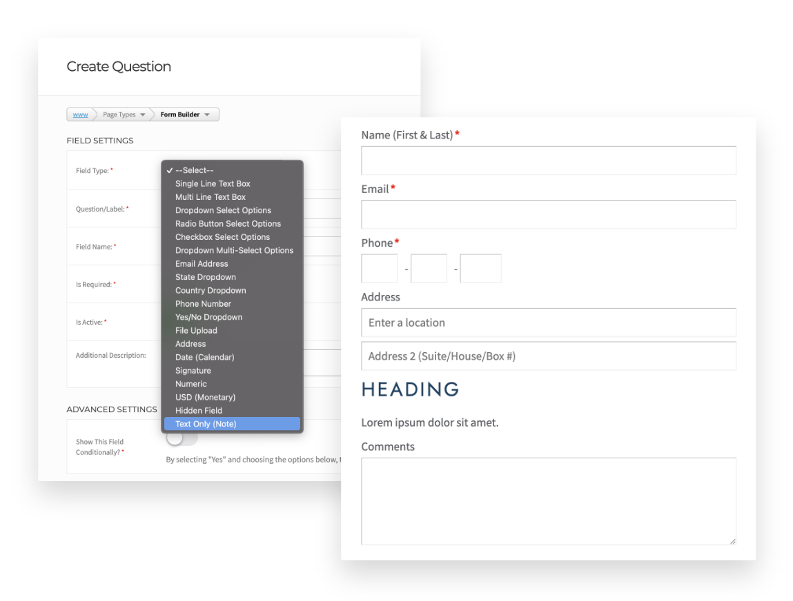 sample text-only form field