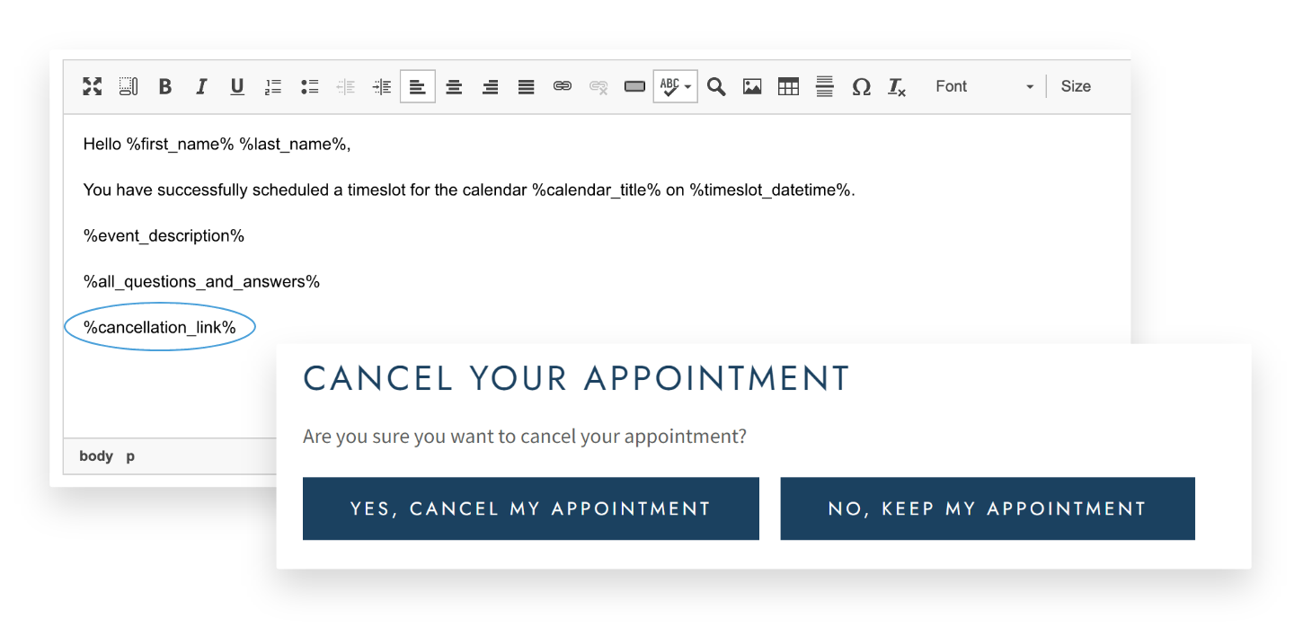 Scheduler appointment cancellation sample