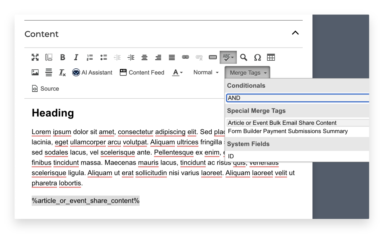 bulk blog emailing merge tags