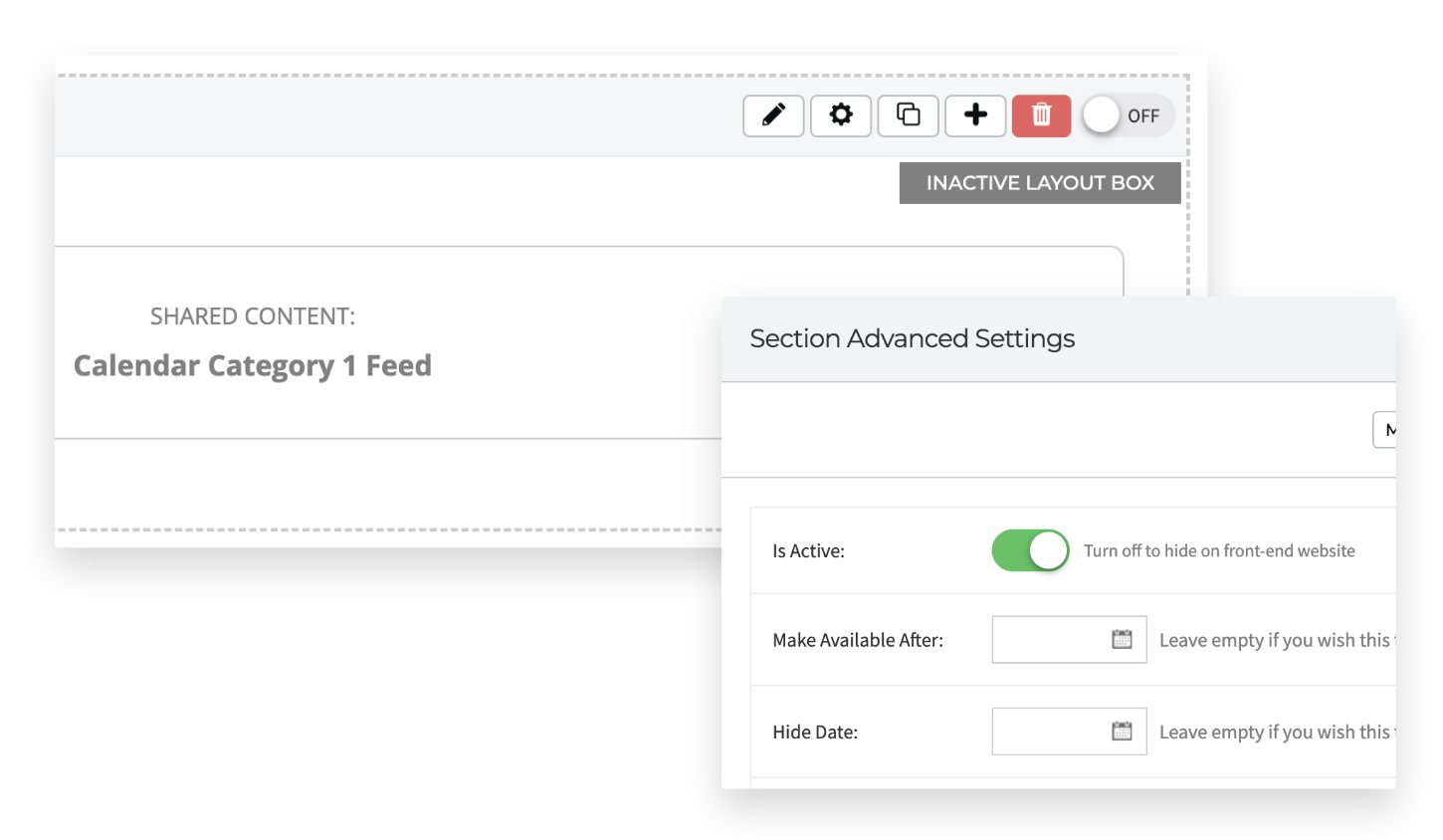new toggle and active status updates