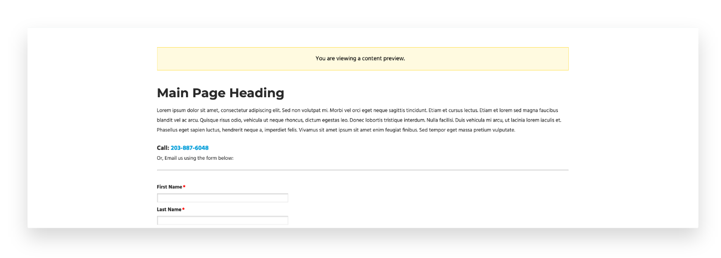 content page preview changes feature